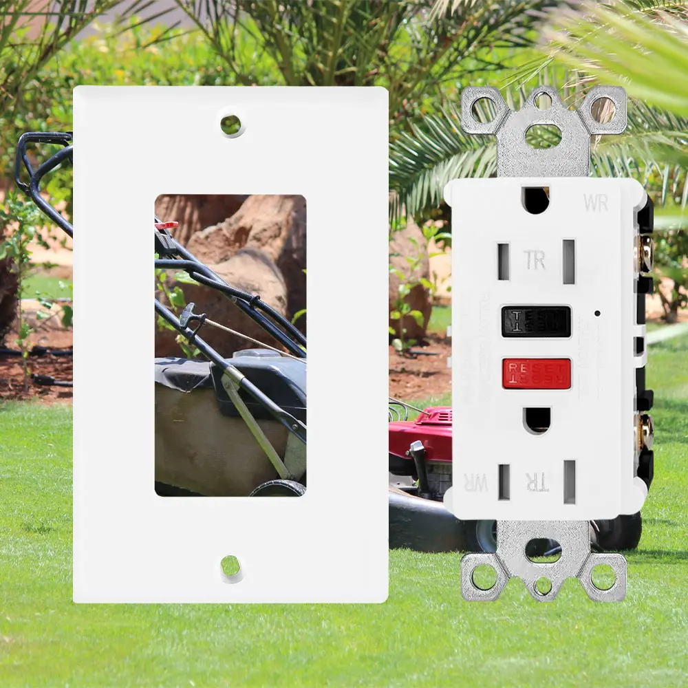 OEM 15 Amp Tamper Resistant & Weather Resistant Slim GFCI Outlet with LED Indicator, Ground Fault Circuit Interrupter, Residential Grade red-black Manufacturers, Suppliers