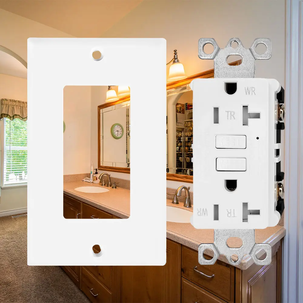 Wholesale 20 Amp Tamper Resistant & Weather Resistant Slim GFCI Outlet with LED Indicator, Ground Fault Circuit Interrupter, Residential Grade Supplier, Factory