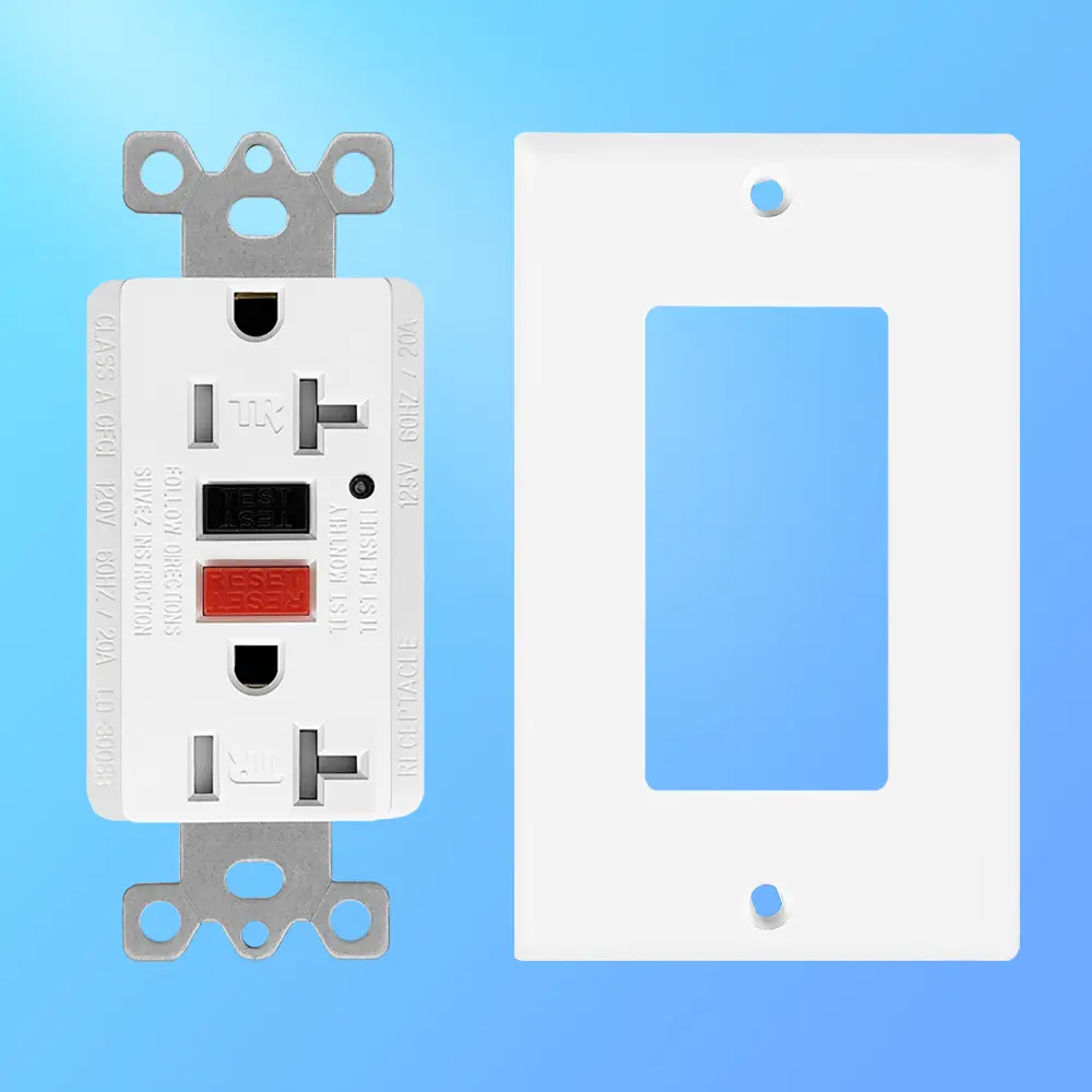 Wholesale 20 Amp Duplex GFCI Outlet with Safety Shutters and LED Self-Test Function, Residential Grade LD-3008B-red-black Supplier, Suppliers