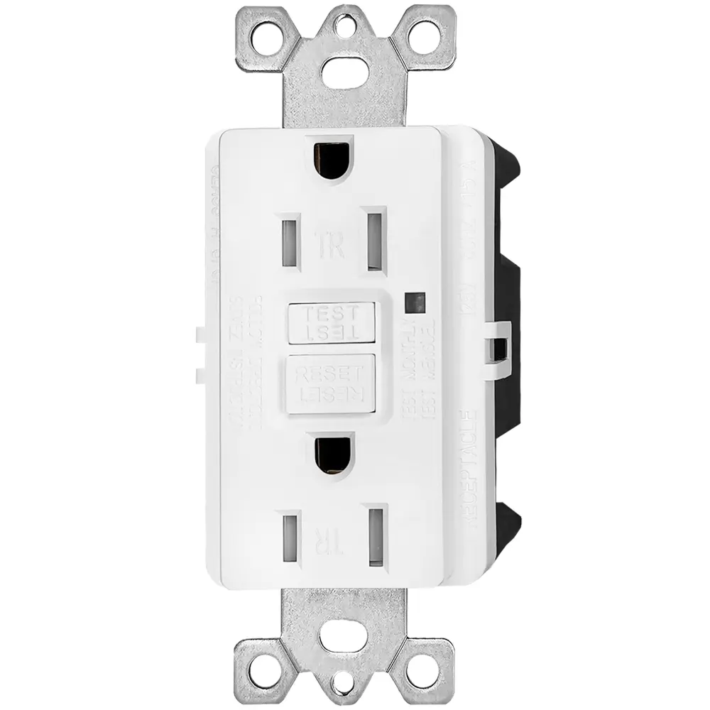 Wholesale 15 Amp Duplex GFCI Outlet with Safety Shutters and LED Self-Test Function, Residential Grade Manufacturers, Factory