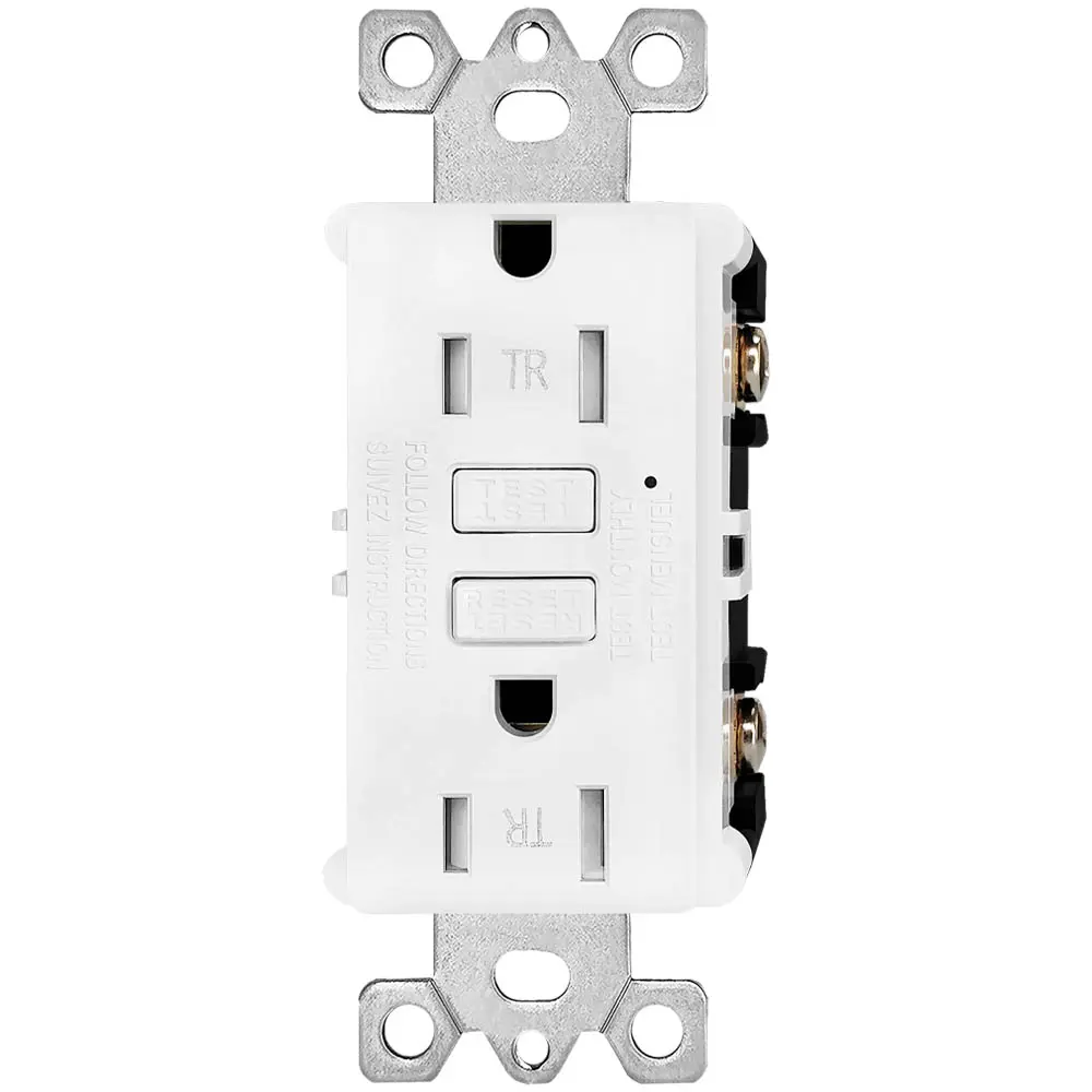 OEM 15 Amp Tamper Resistant Slim GFCI Outlet with LED Indicator, Ground Fault Circuit Interrupter, Residential Grade Manufacturer, Manufacturers