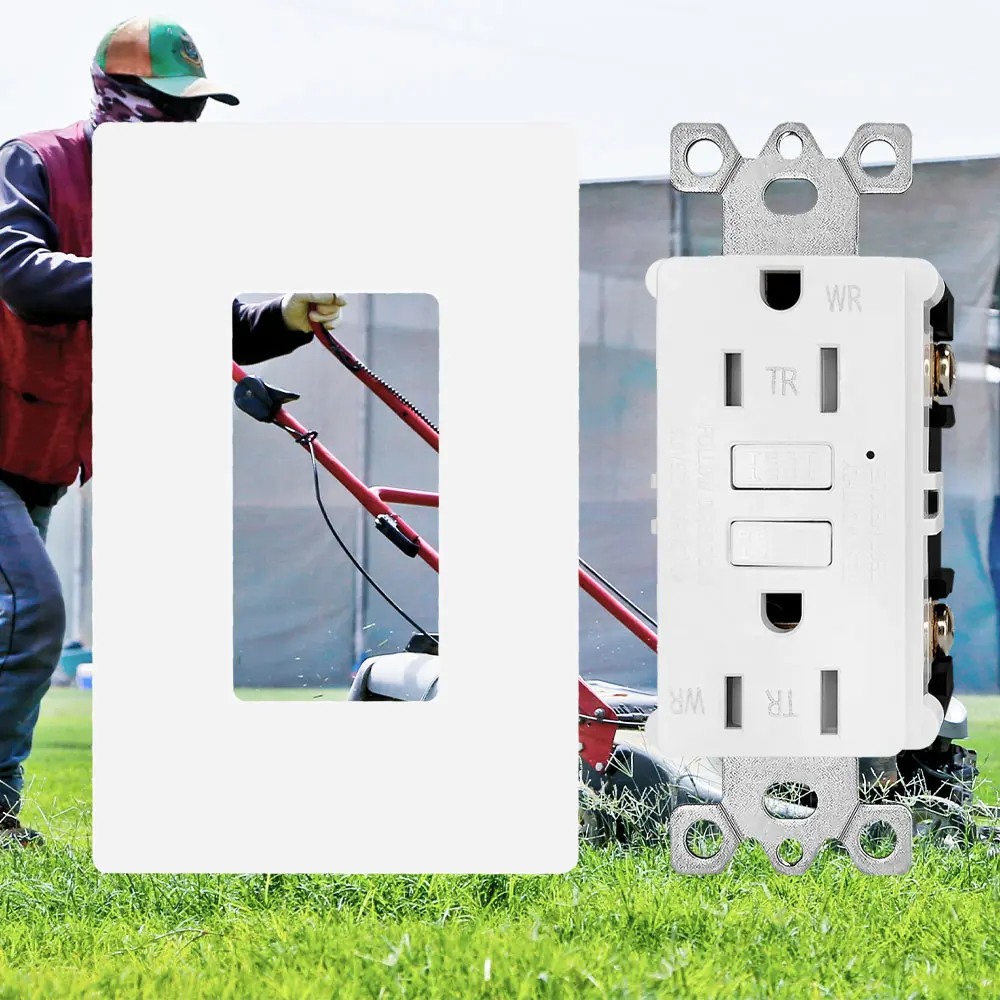 OEM 15 Amp Tamper Resistant & Weather Resistant Slim GFCI Outlet with LED Indicator, Ground Fault Circuit Interrupter, Residential Grade Suppliers, Factory