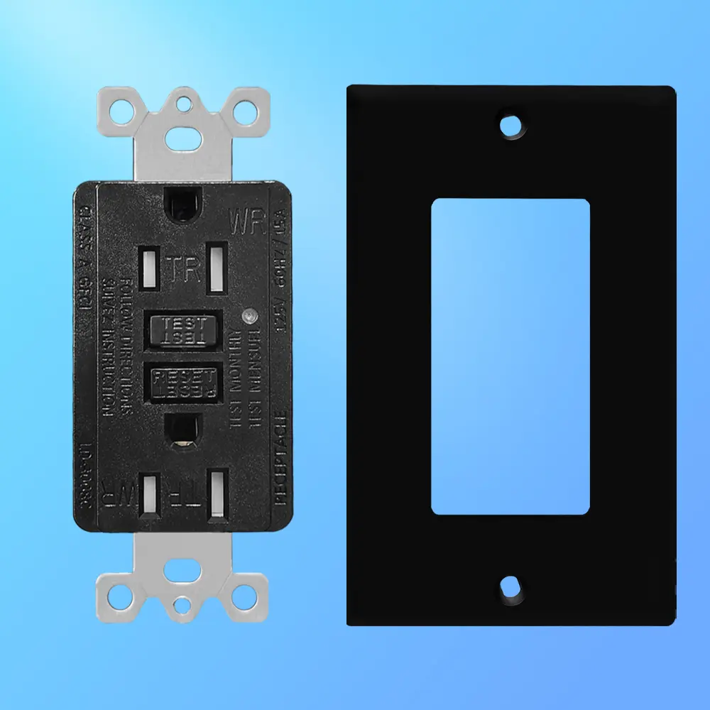 OEM 15 Amp Duplex GFCI Outlet, Tamper Resistant & Weather Resistant Self-Test with LED Light, Residential Grade LD-3008C-black Supplier, Factory