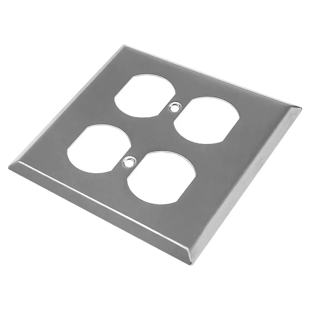 OEM 2-Gang Toggle & Duplex Com Cover Metal Wall Plate, Standard Size, 304 Stainless Steel Cover Supplier, Factory
