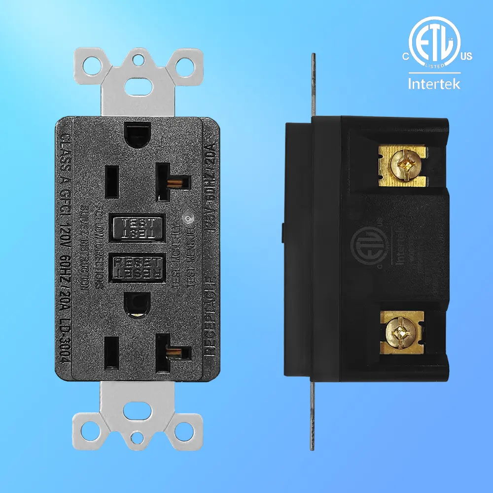 Wholesale 20 Amp Duplex GFCI Outlet, Self-Test with LED Light, Residential Grade LD-3004-black Manufacturer, Factory