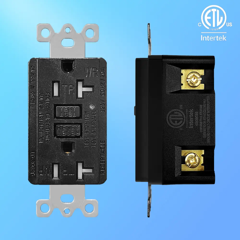 Wholesale 20 Amp Duplex GFCI Outlet, Tamper Resistant & Weather Resistant Self-Test with LED Light, Residential Grade LD-3008D-black Manufacturer, Factories