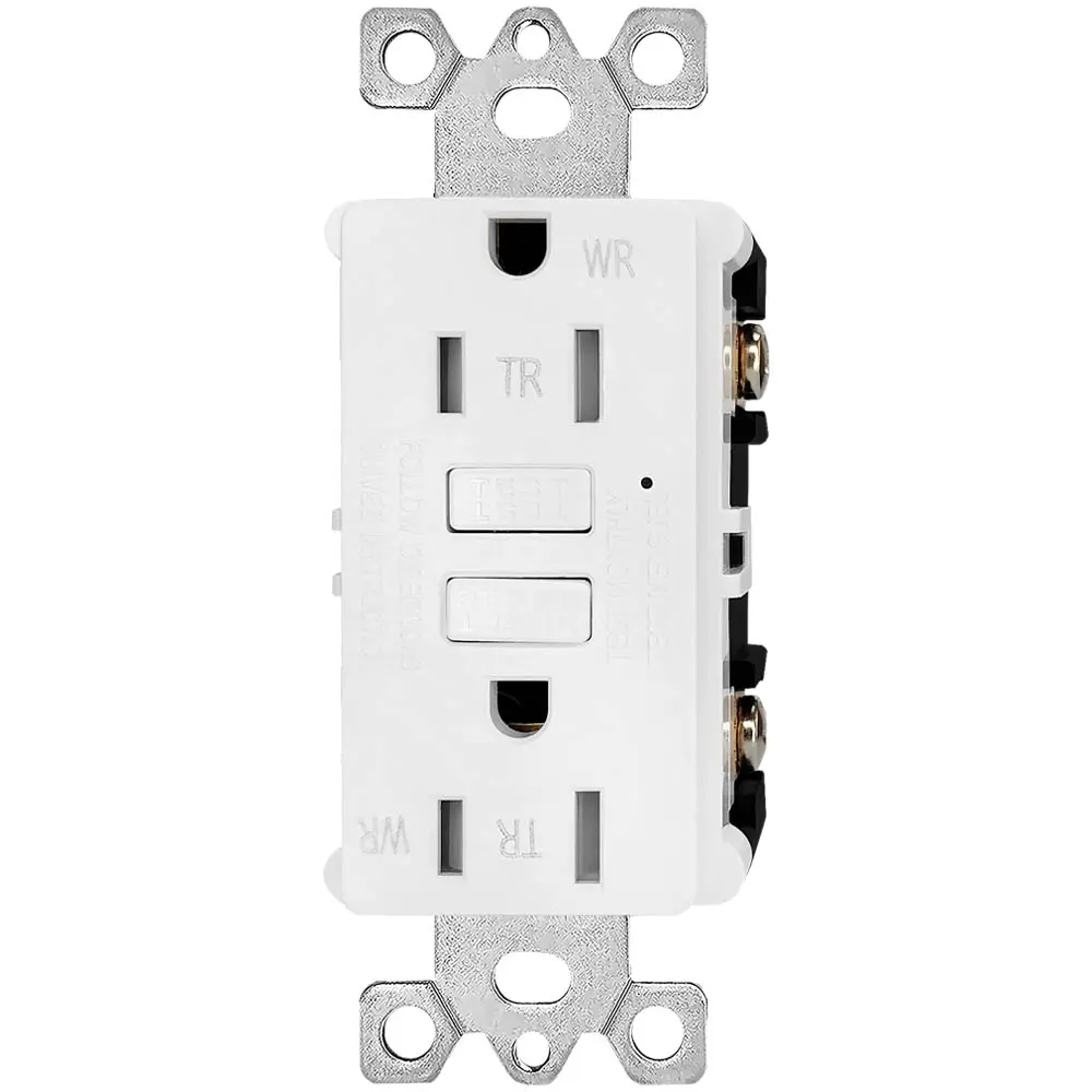 OEM 15 Amp Tamper Resistant & Weather Resistant Slim GFCI Outlet with LED Indicator, Ground Fault Circuit Interrupter, Residential Grade Suppliers, Factory