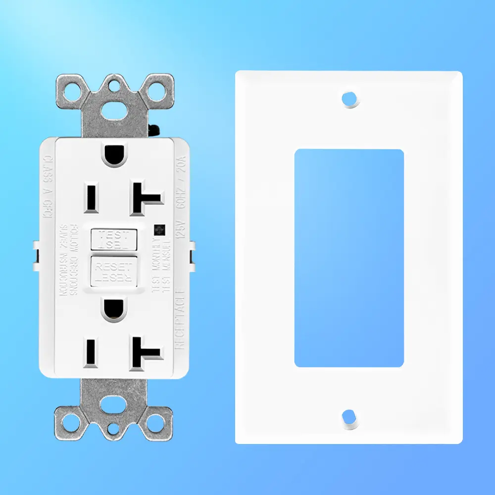 OEM 20 Amp Duplex GFCI Outlet, Self-Test with LED Light, Residential Grade Supplier, Factories