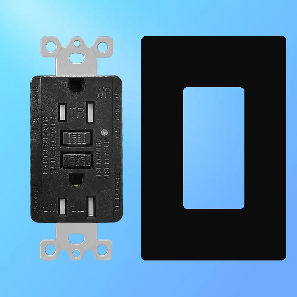 OEM 15 Amp Duplex GFCI Outlet, Tamper Resistant & Weather Resistant Self-Test with LED Light, Residential Grade LD-3008C-black Supplier, Factory