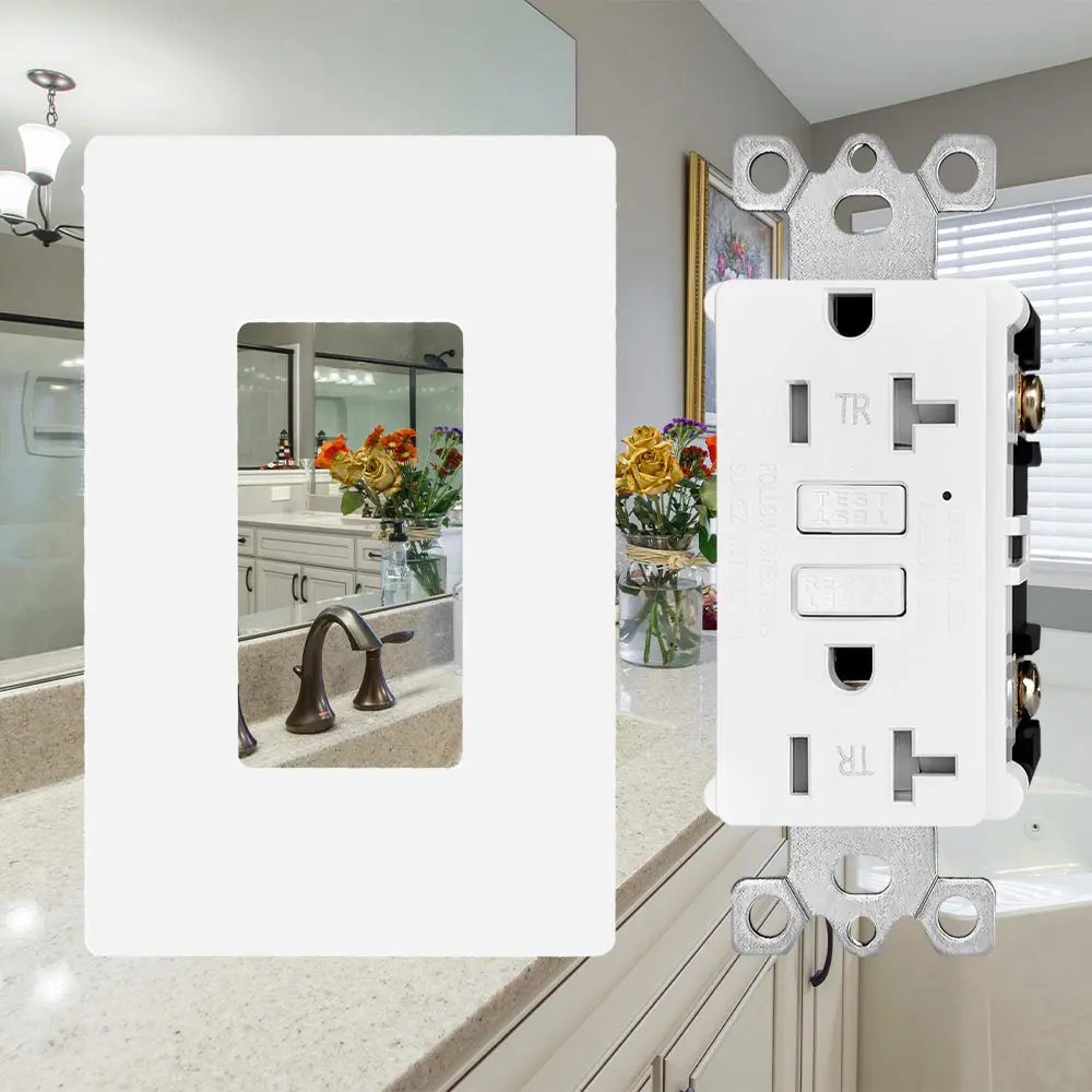 OEM 20 Amp Tamper Resistant Slim GFCI Outlet with LED Indicator, Ground Fault Circuit Interrupter, Residential Grade Manufacturer, Suppliers