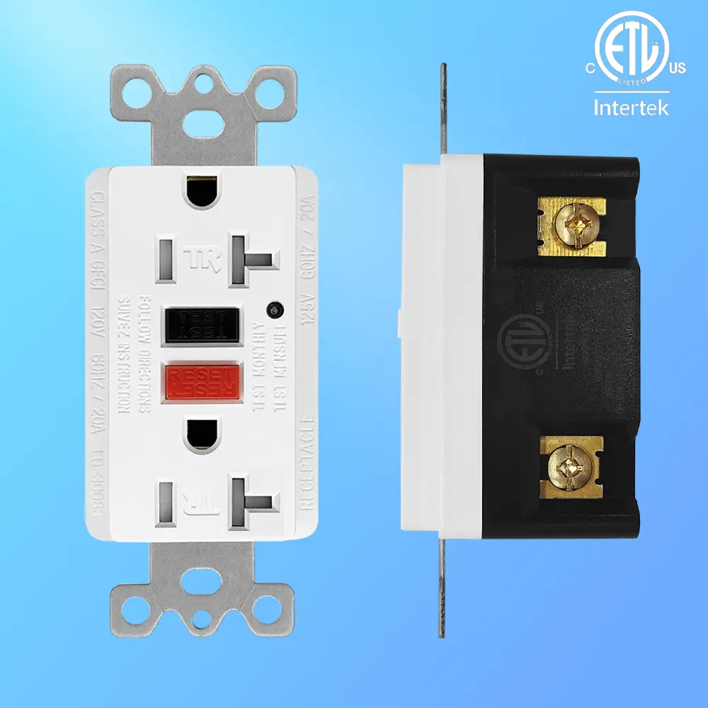 Wholesale 20 Amp Duplex GFCI Outlet with Safety Shutters and LED Self-Test Function, Residential Grade LD-3008B-red-black Supplier, Suppliers