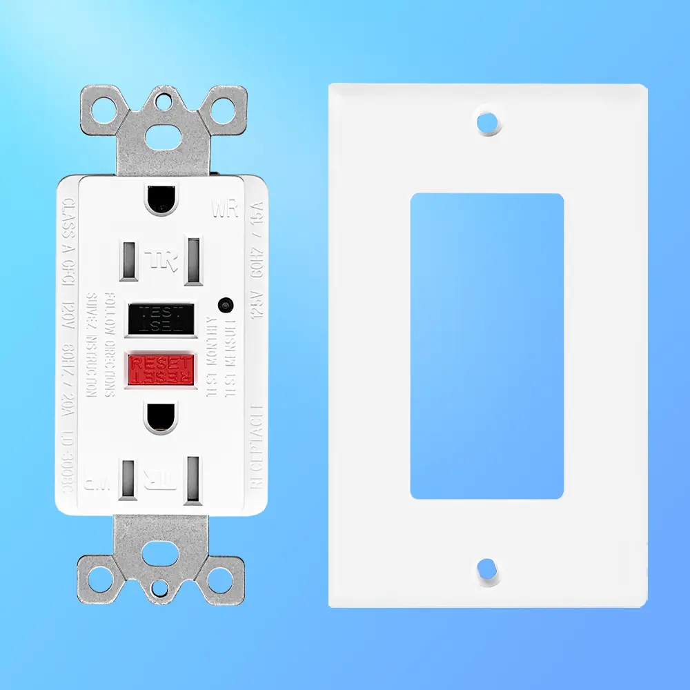 Wholesale 15 Amp Duplex GFCI Outlet, Tamper Resistant & Weather Resistant Self-Test with LED Light, Residential Grade LD-3008C-red-black Manufacturer, Manufacturers