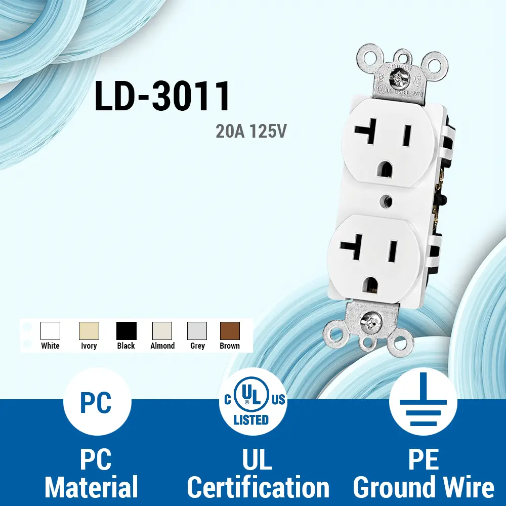 Wholesale 20A125V, 5-20R,Standard Duplex receptacle.UL Manufacturers, Factories