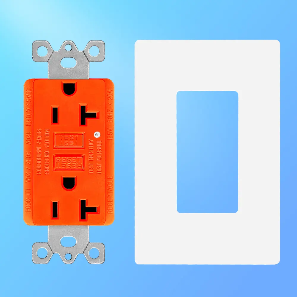 Wholesale 20 Amp Duplex GFCI Outlet, Self-Test with LED Light, Residential Grade LD-3004-Orange Manufacturers, Factory
