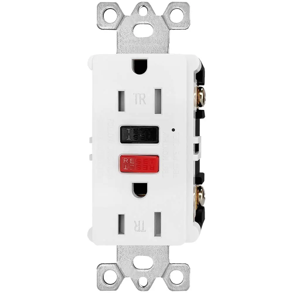 OEM 15 Amp Tamper Resistant Slim GFCI Outlet with LED Indicator, Ground Fault Circuit Interrupter, Residential Grade red-black Factories, Factory
