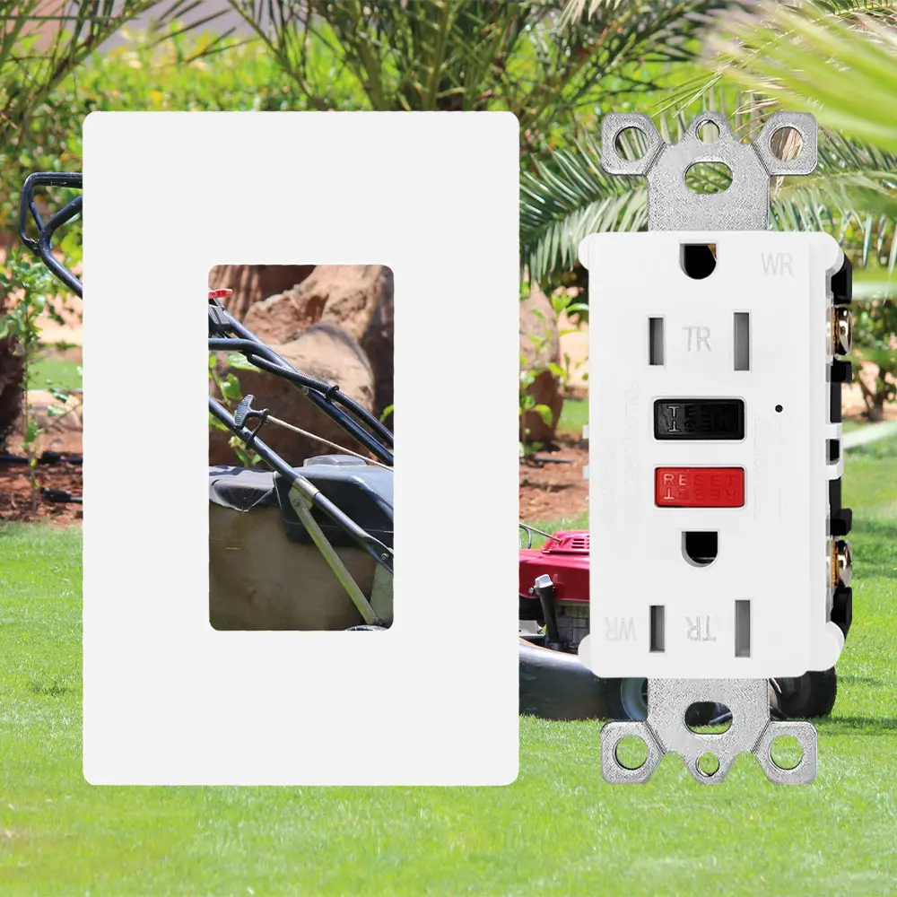 OEM 15 Amp Tamper Resistant & Weather Resistant Slim GFCI Outlet with LED Indicator, Ground Fault Circuit Interrupter, Residential Grade red-black Manufacturers, Suppliers