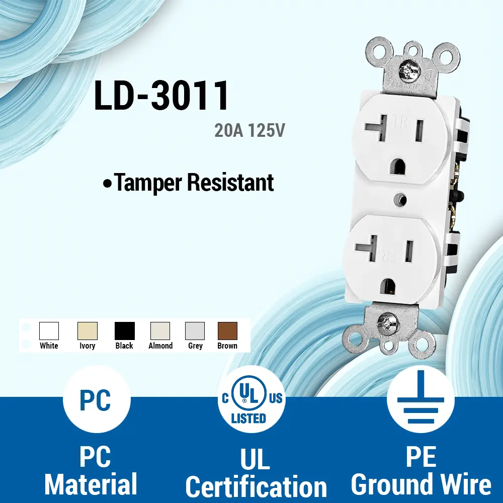 OEM 20A125V, 5-20R,Standard Duplex TR receptacle UL Manufacturers, Suppliers