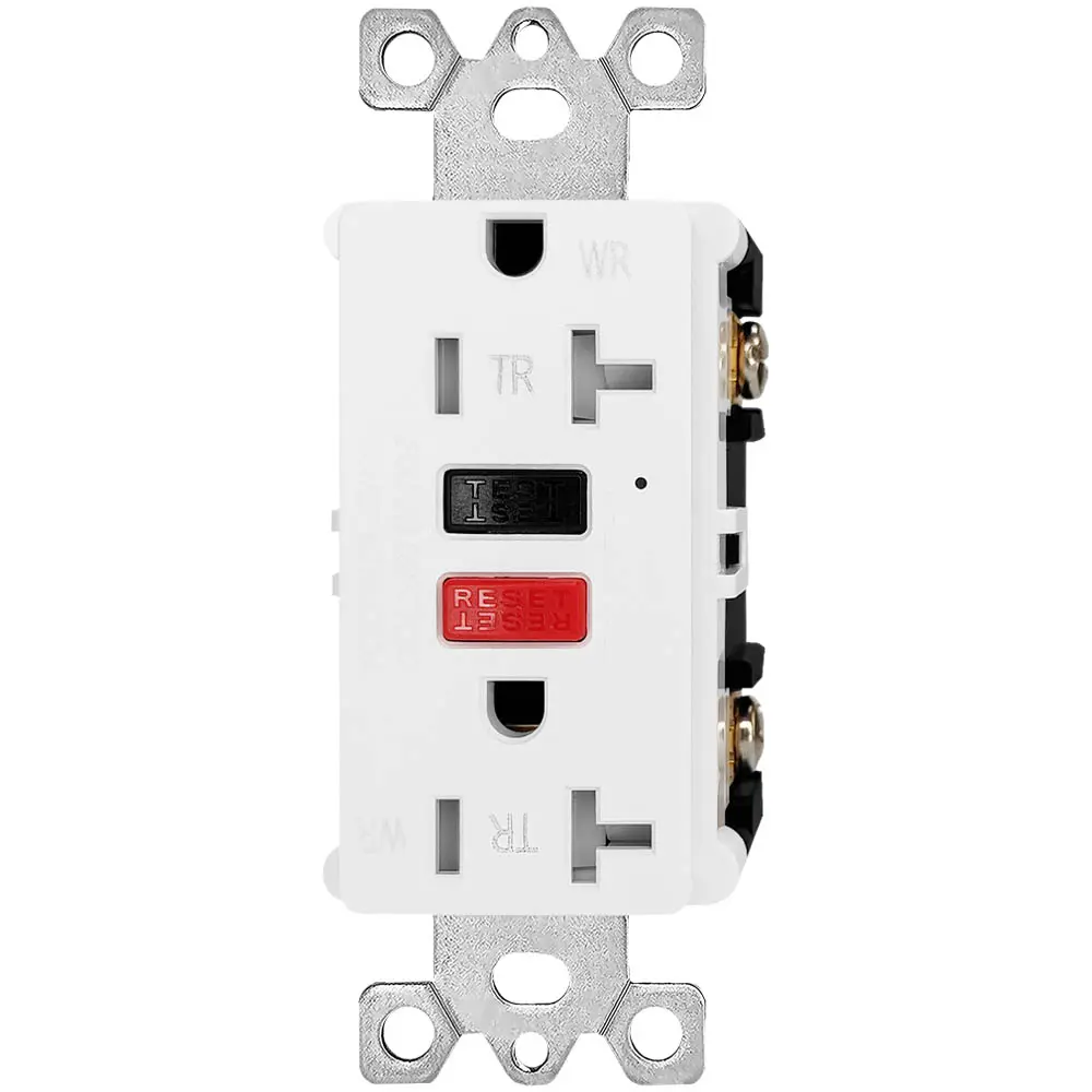 Wholesale 20 Amp Tamper Resistant & Weather Resistant Slim GFCI Outlet with LED Indicator, Ground Fault Circuit Interrupter, Residential Grade red-black Manufacturers, Factories