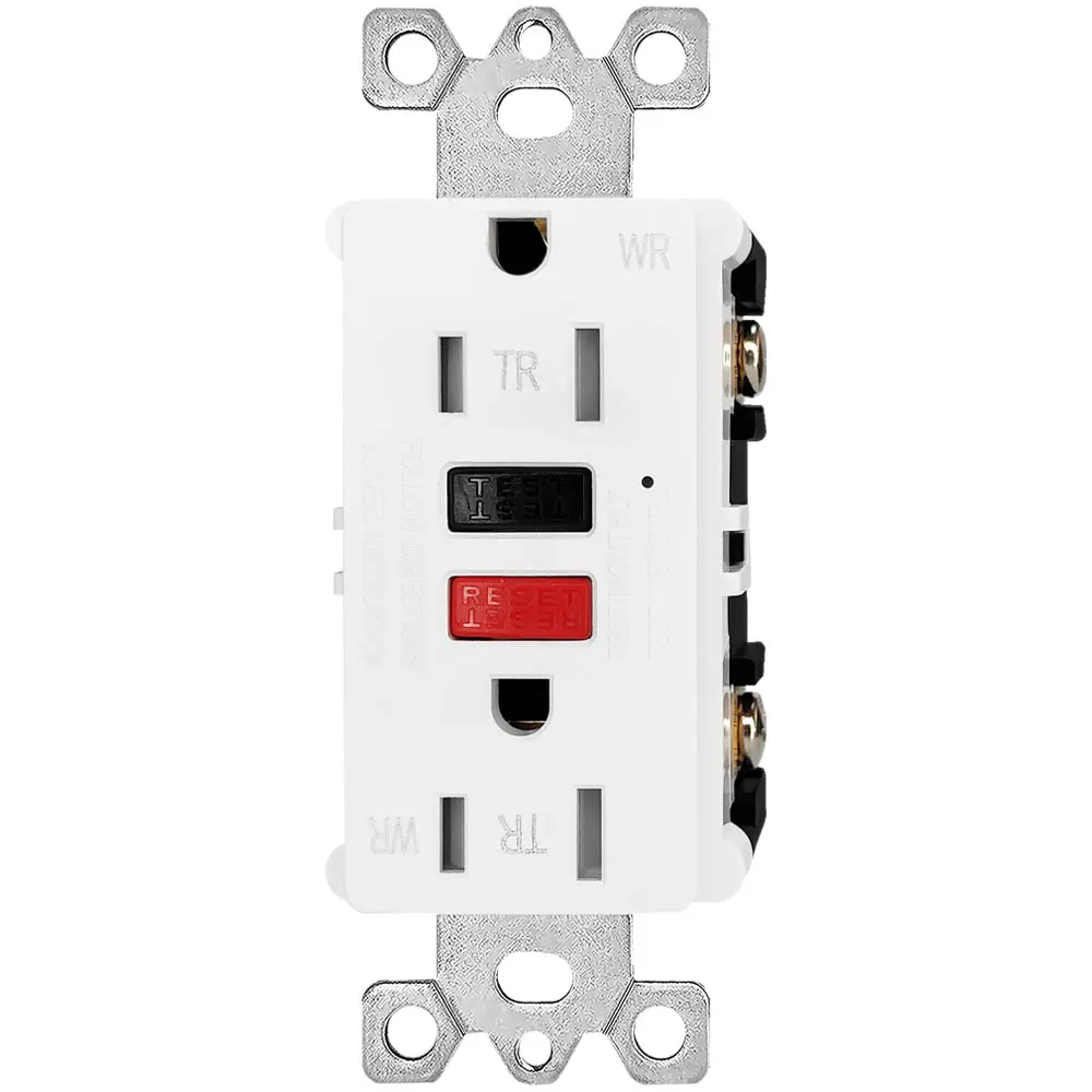 OEM 15 Amp Tamper Resistant & Weather Resistant Slim GFCI Outlet with LED Indicator, Ground Fault Circuit Interrupter, Residential Grade red-black Manufacturers, Suppliers