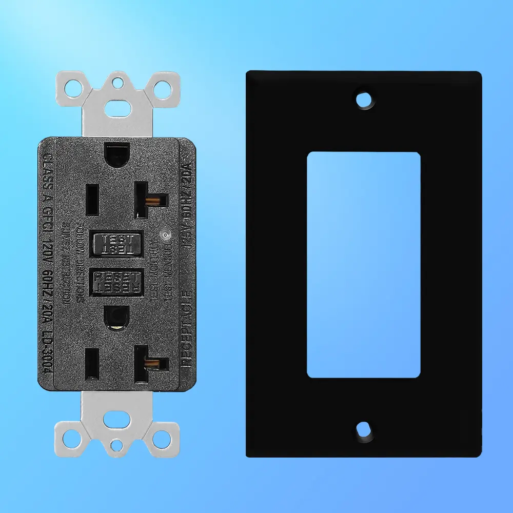 Wholesale 20 Amp Duplex GFCI Outlet, Self-Test with LED Light, Residential Grade LD-3004-black Manufacturer, Factory