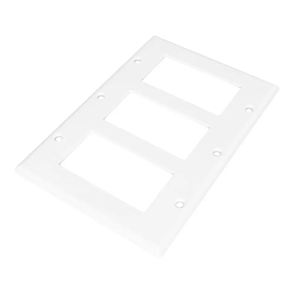 Wholesale 3-Gang Decorator Wall Plate, Standard Size, Glossy White Manufacturers, Factory