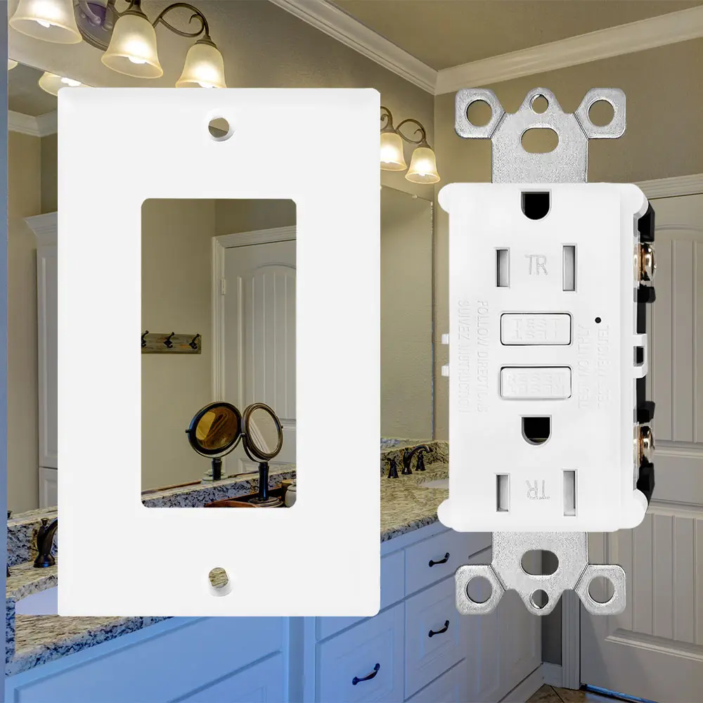OEM 15 Amp Tamper Resistant Slim GFCI Outlet with LED Indicator, Ground Fault Circuit Interrupter, Residential Grade Manufacturer, Manufacturers
