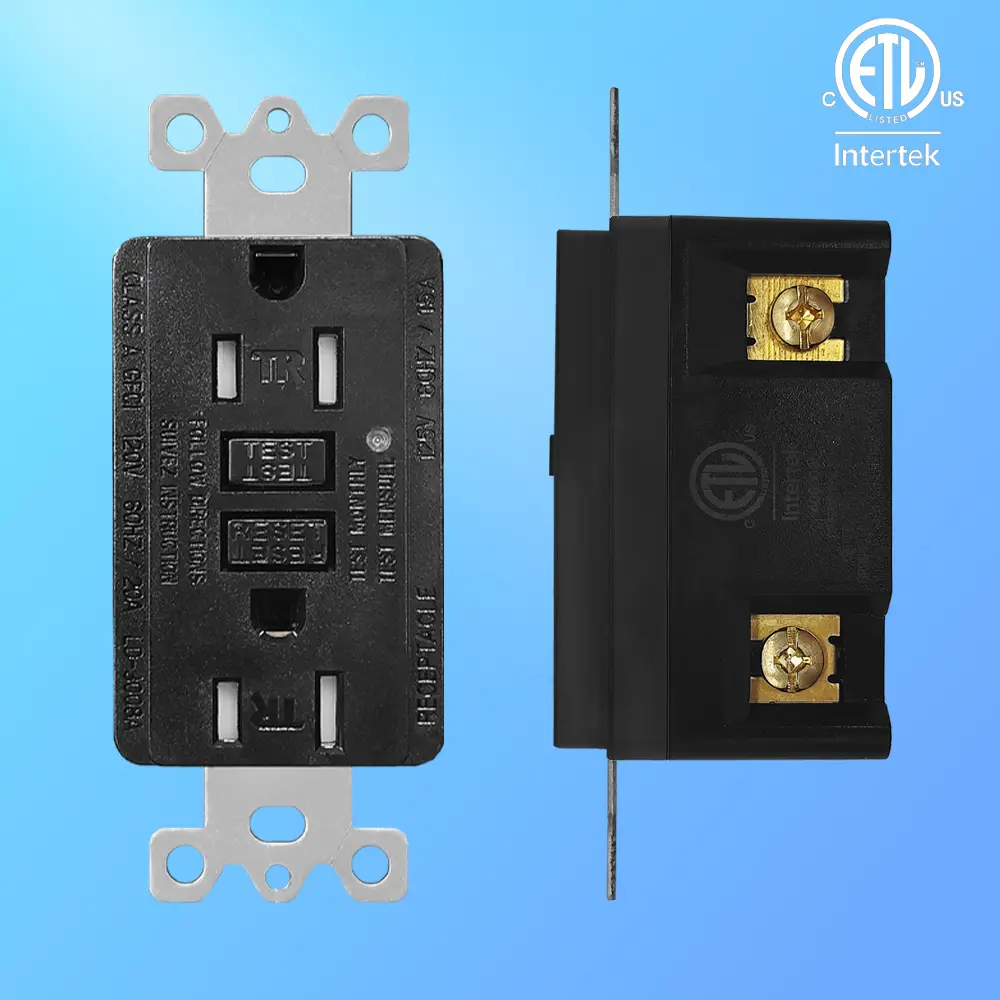 OEM 15 Amp Duplex GFCI Outlet with Safety Shutters and LED Self-Test Function, Residential Grade LD-3008A-black Supplier, Factory
