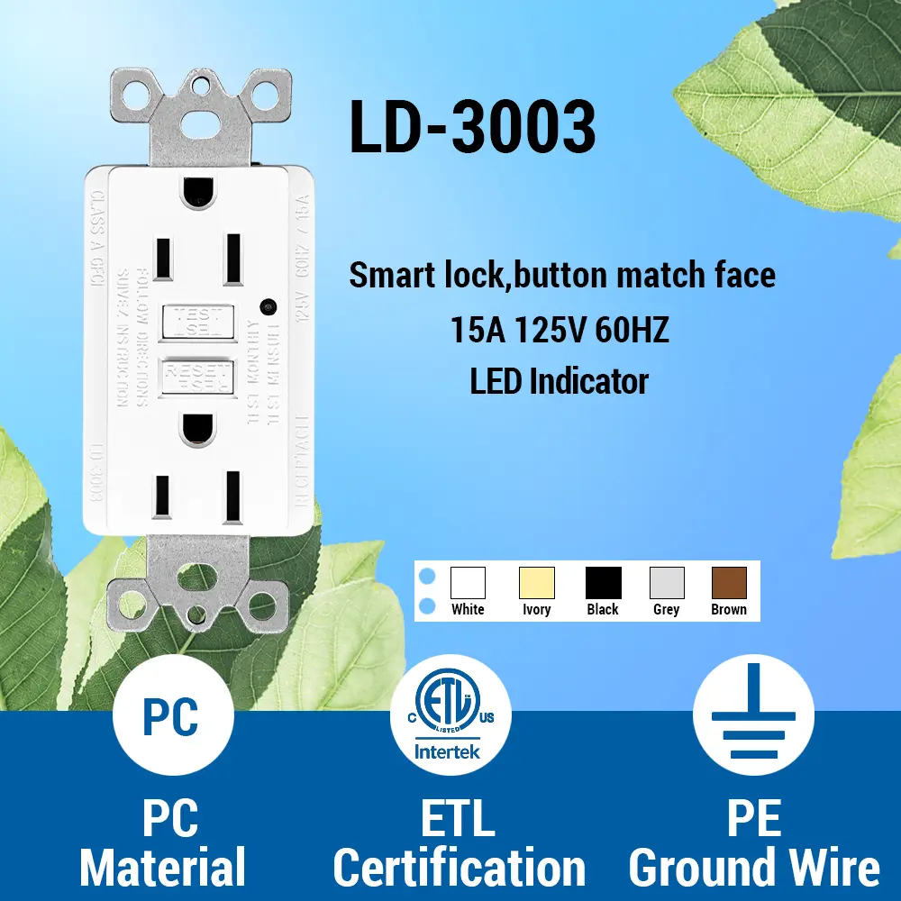 OEM 15 Amp Duplex GFCI Outlet, Self-Test with LED Light, Residential Grade Manufacturers, Supplier