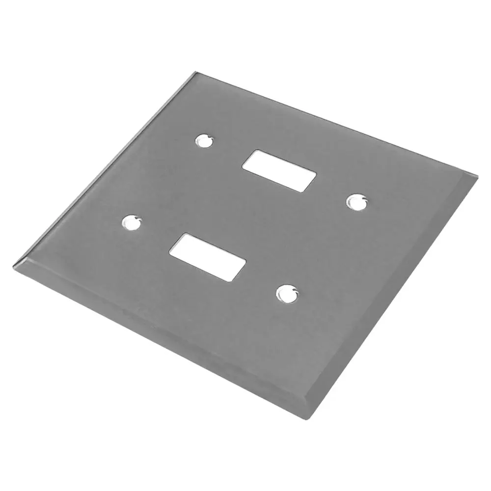 Wholesale 2-Gang Toggle Switch Metal Cover, Standard Size, Stainless Steel Wall Plate Supplier, Factory