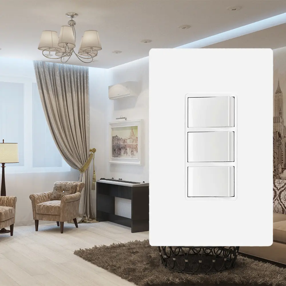Wholesale Triple Rocker Light Switch , 15A Single Pole, 3 Individual Switches, Combination Wall Switch Manufacturers, Suppliers
