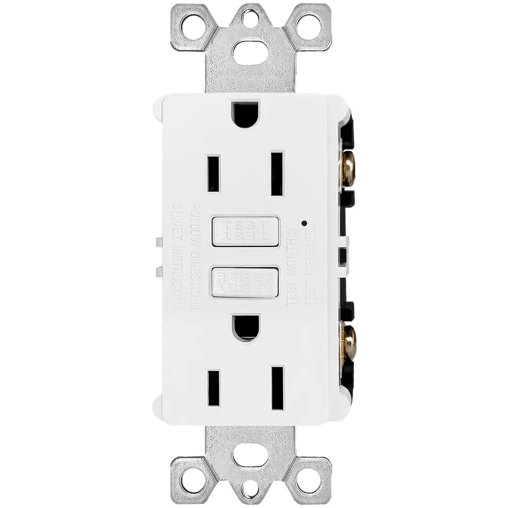 Wholesale 15 Amp Slim GFCI Outlet with LED Indicator, Ground Fault Circuit Interrupter, Residential Grade Manufacturer, Suppliers