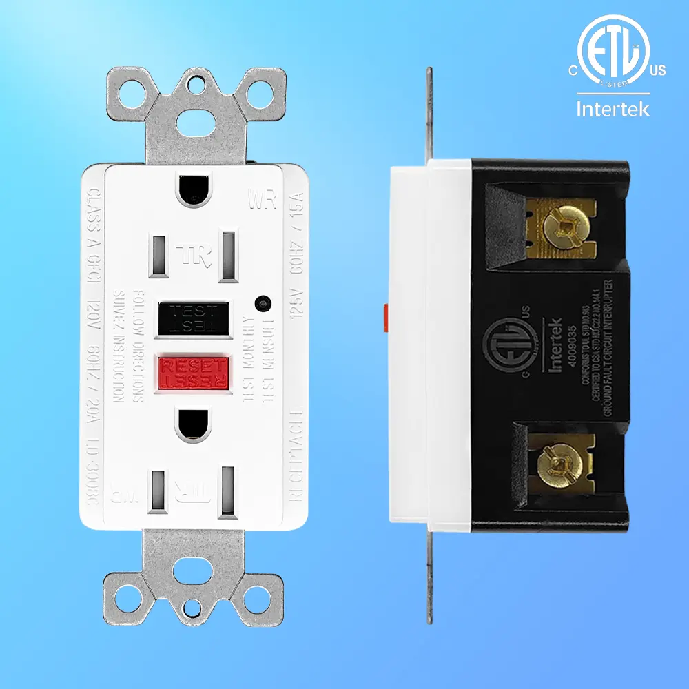 Wholesale 15 Amp Duplex GFCI Outlet, Tamper Resistant & Weather Resistant Self-Test with LED Light, Residential Grade LD-3008C-red-black Manufacturer, Manufacturers
