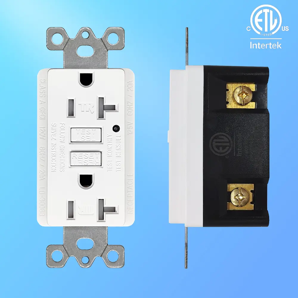 Wholesale 20 Amp Duplex GFCI Outlet with Safety Shutters and LED Self-Test Function, Residential Grade LD-3008B Manufacturer, Manufacturers