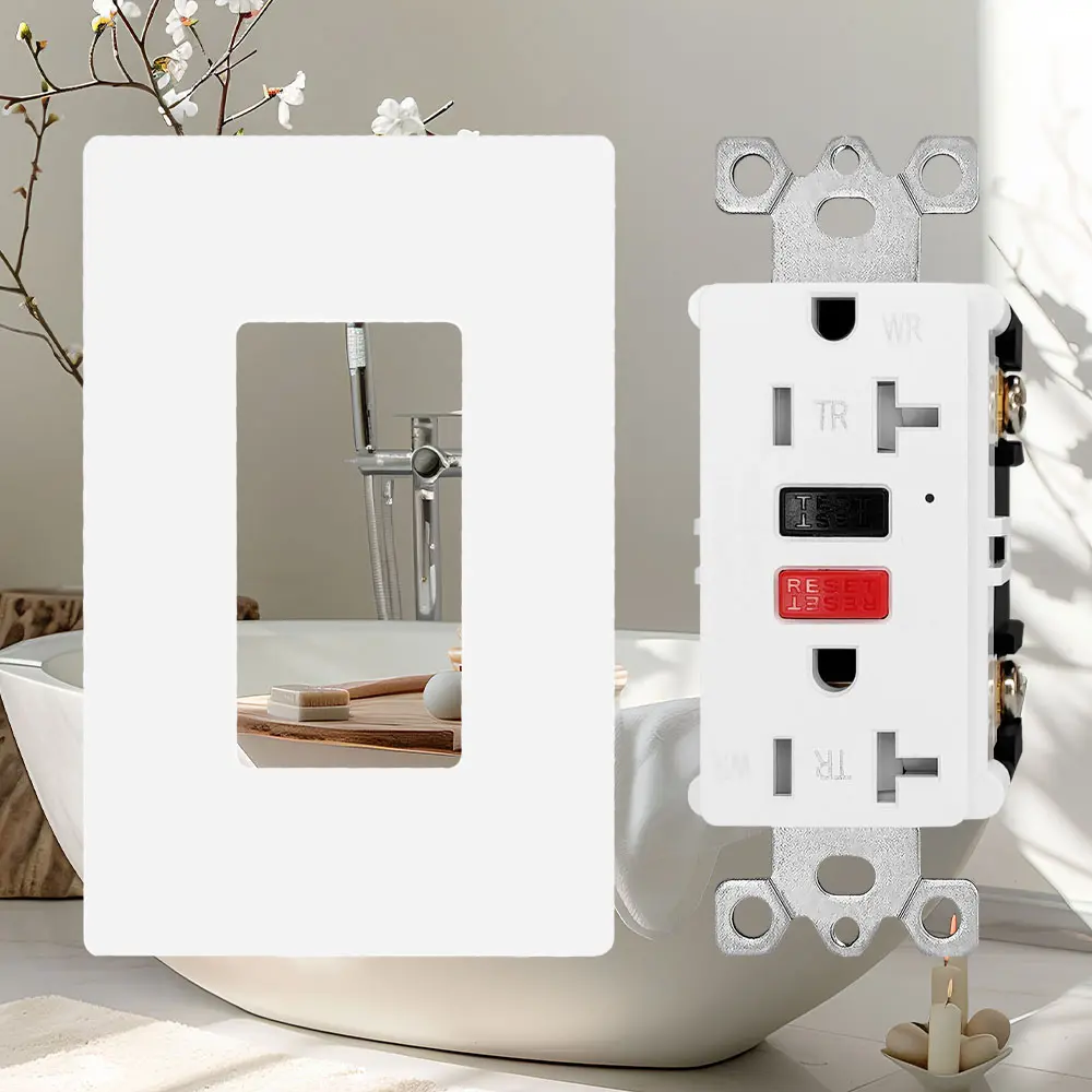 Wholesale 20 Amp Tamper Resistant & Weather Resistant Slim GFCI Outlet with LED Indicator, Ground Fault Circuit Interrupter, Residential Grade red-black Manufacturers, Factories
