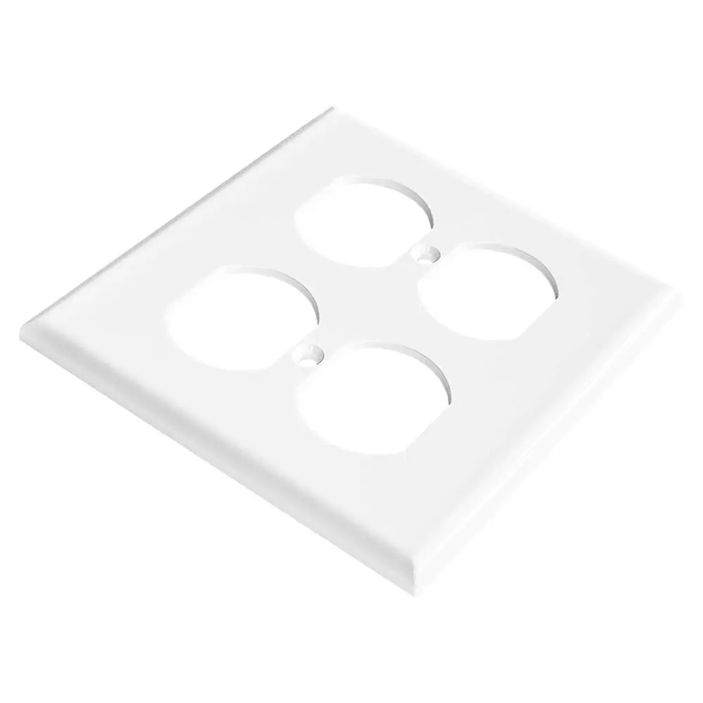 OEM 2-Gang Duplex Receptacle Wall Plate, Standard Size, Glossy White Manufacturer, Supplier