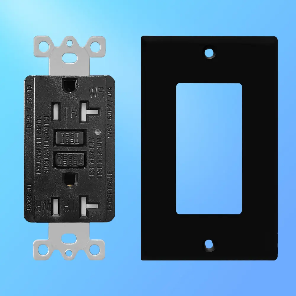 Wholesale 20 Amp Duplex GFCI Outlet, Tamper Resistant & Weather Resistant Self-Test with LED Light, Residential Grade LD-3008D-black Manufacturer, Factories
