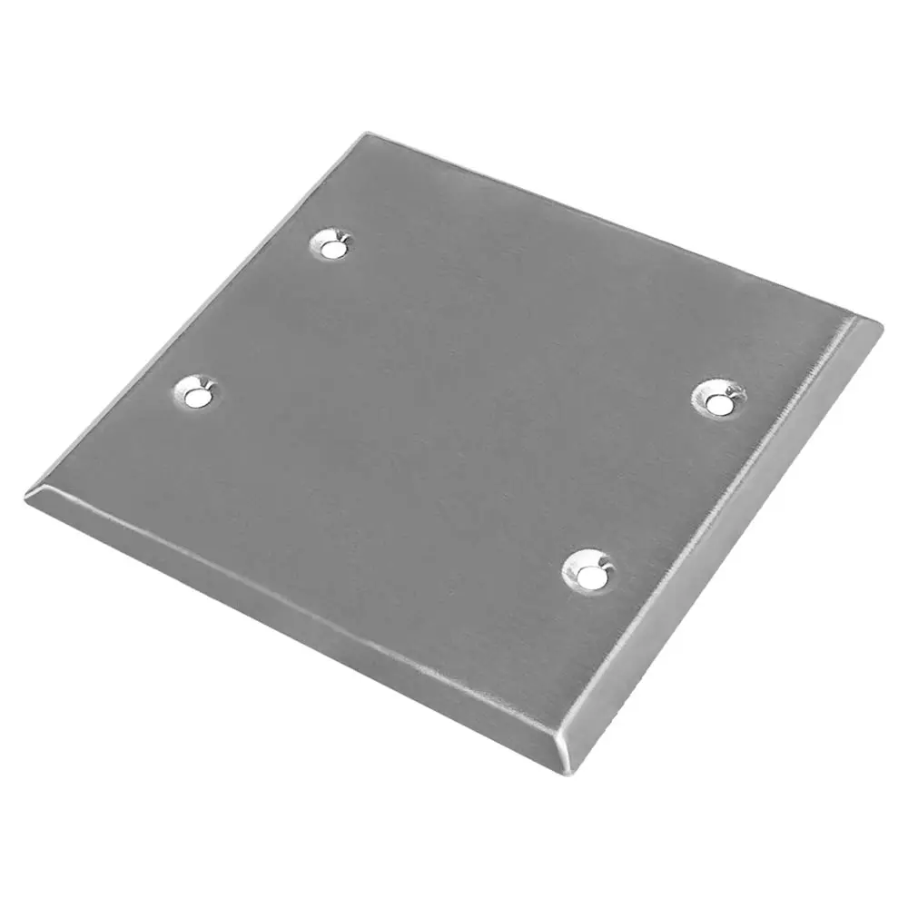 Wholesale 2-Gang Blank Cover Metal Wall Plate, Standard Size, Stainless Steel Cover Supplier, Factories