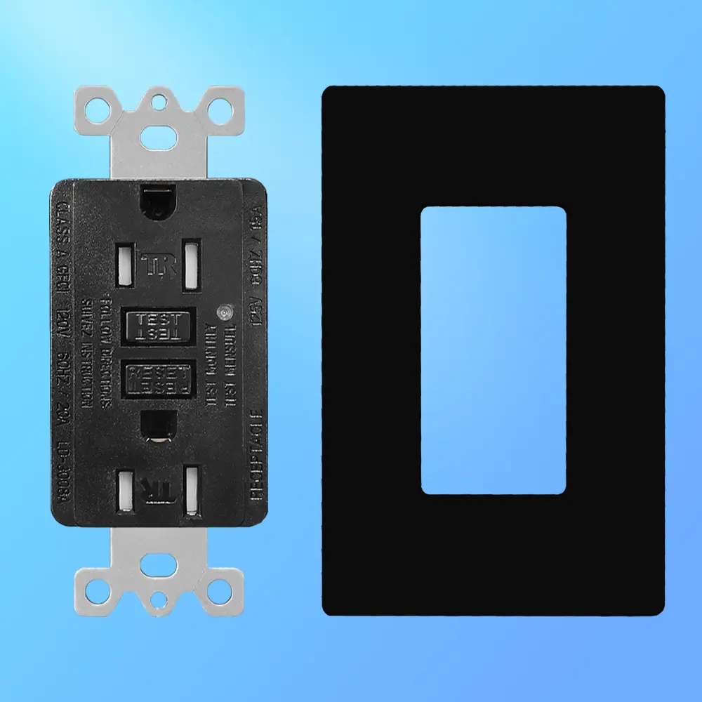 OEM 15 Amp Duplex GFCI Outlet with Safety Shutters and LED Self-Test Function, Residential Grade LD-3008A-black Supplier, Factory