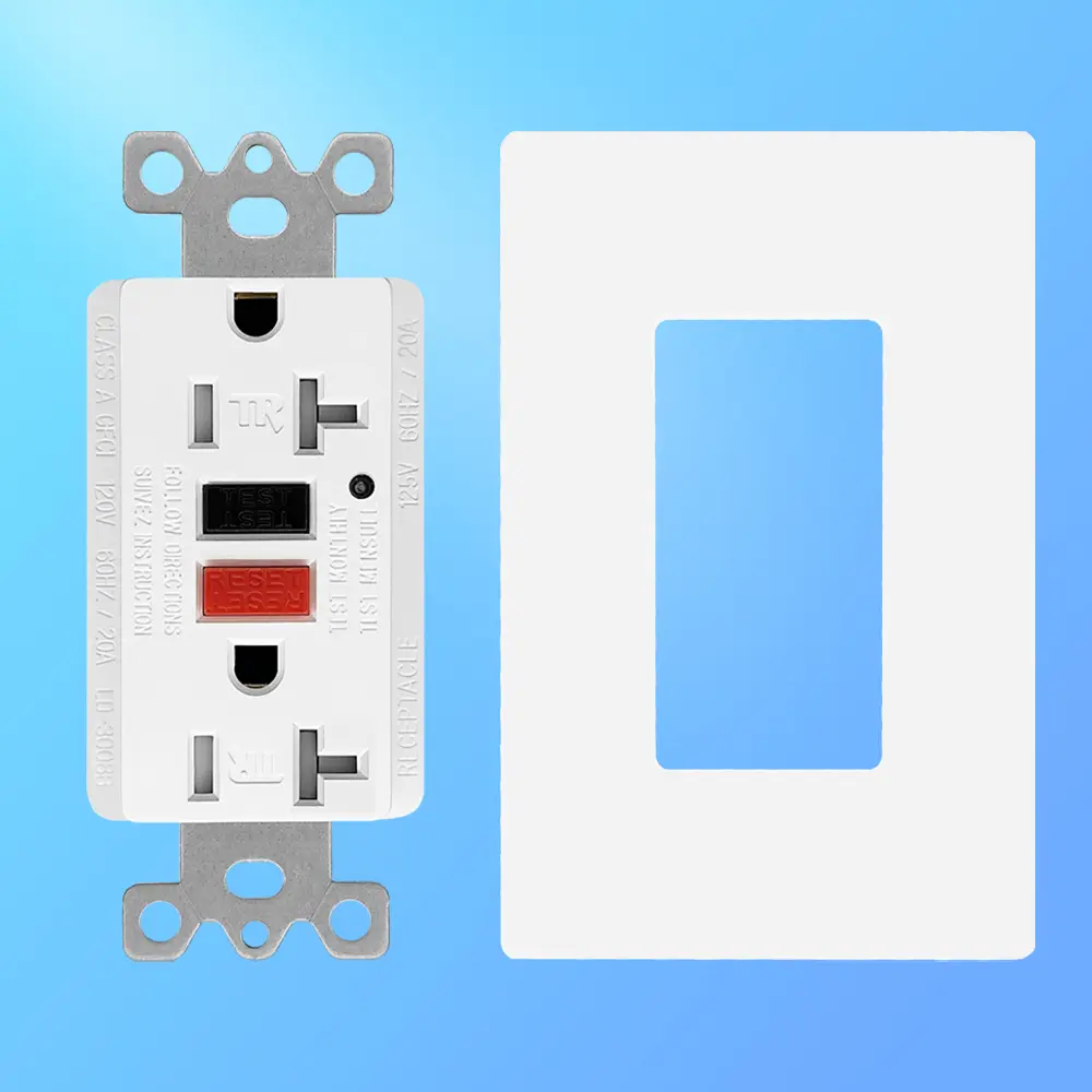 Wholesale 20 Amp Duplex GFCI Outlet with Safety Shutters and LED Self-Test Function, Residential Grade LD-3008B-red-black Supplier, Suppliers