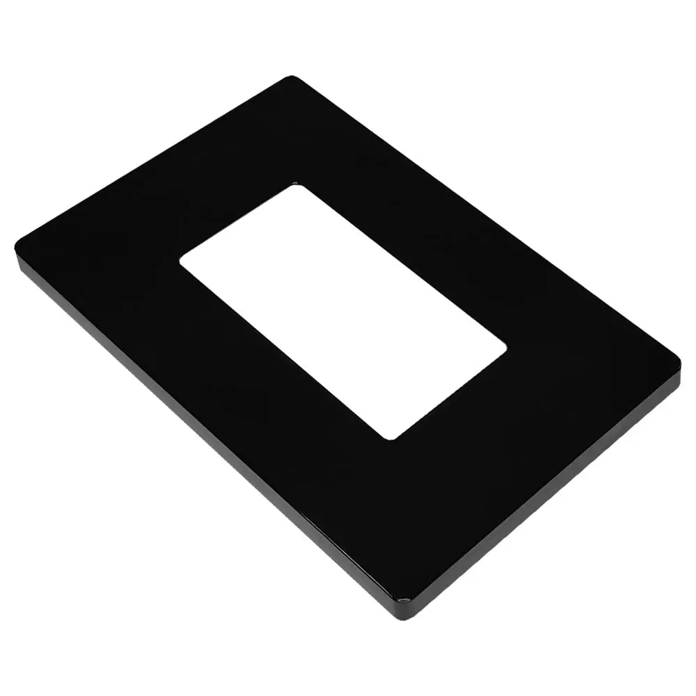 OEM 1-Gang Decorator Screwless Wall Plate, Medium Size, Glossy Black Suppliers, Factory