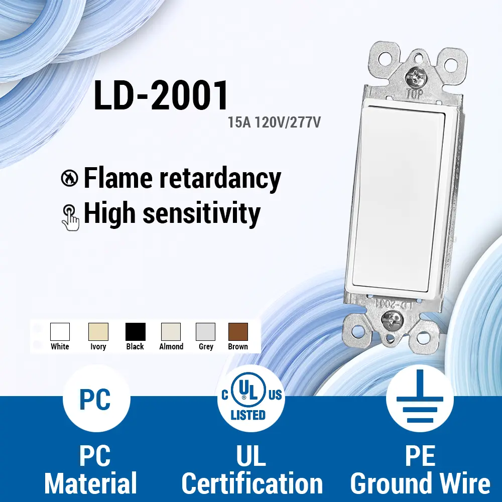 OEM 15 Amp Single Pole Decorative Switch, Residential Grade Manufacturer, Factory