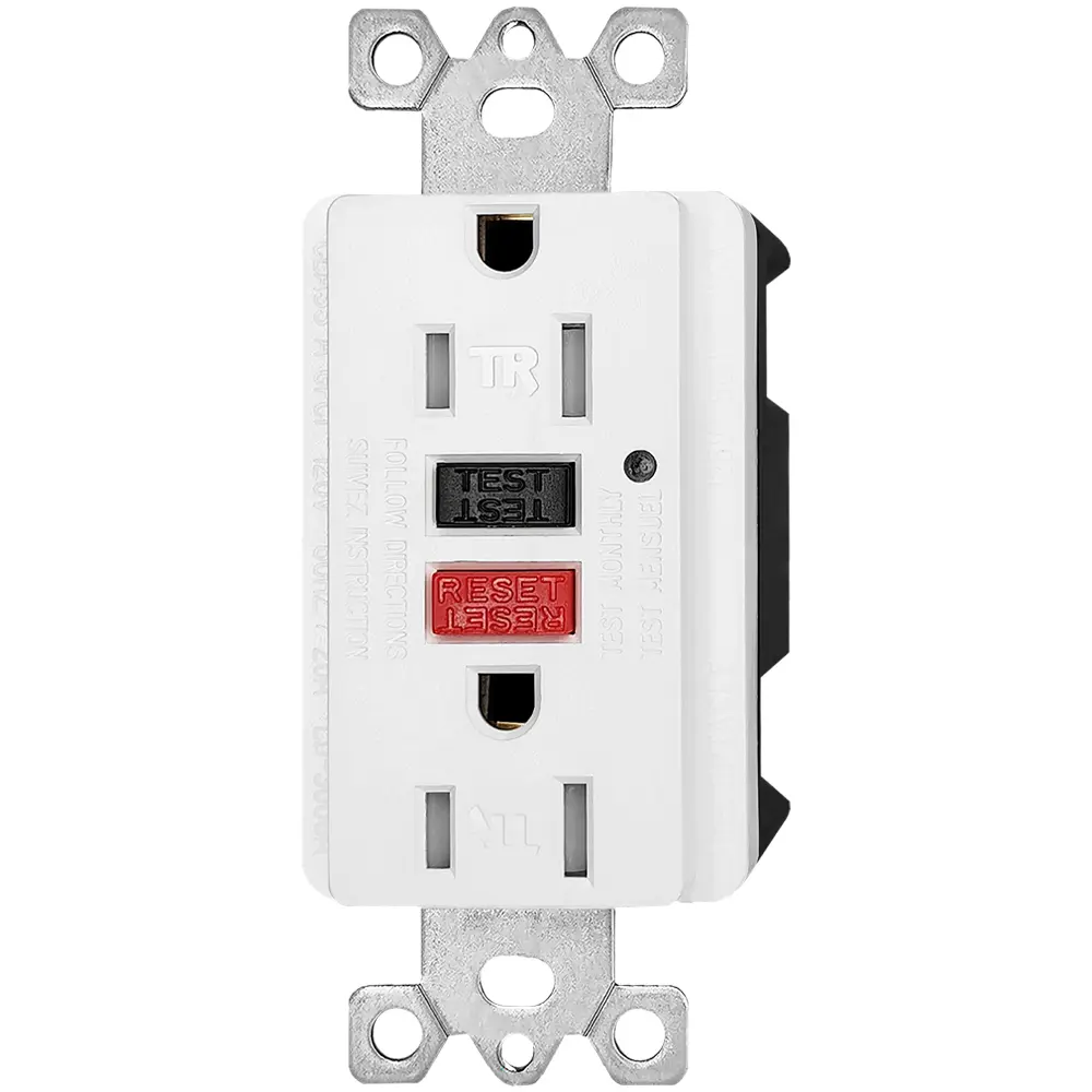 OEM 15 Amp Duplex GFCI Outlet with Safety Shutters and LED Self-Test Function, Residential Grade LD-3008A-red-black Supplier, Suppliers