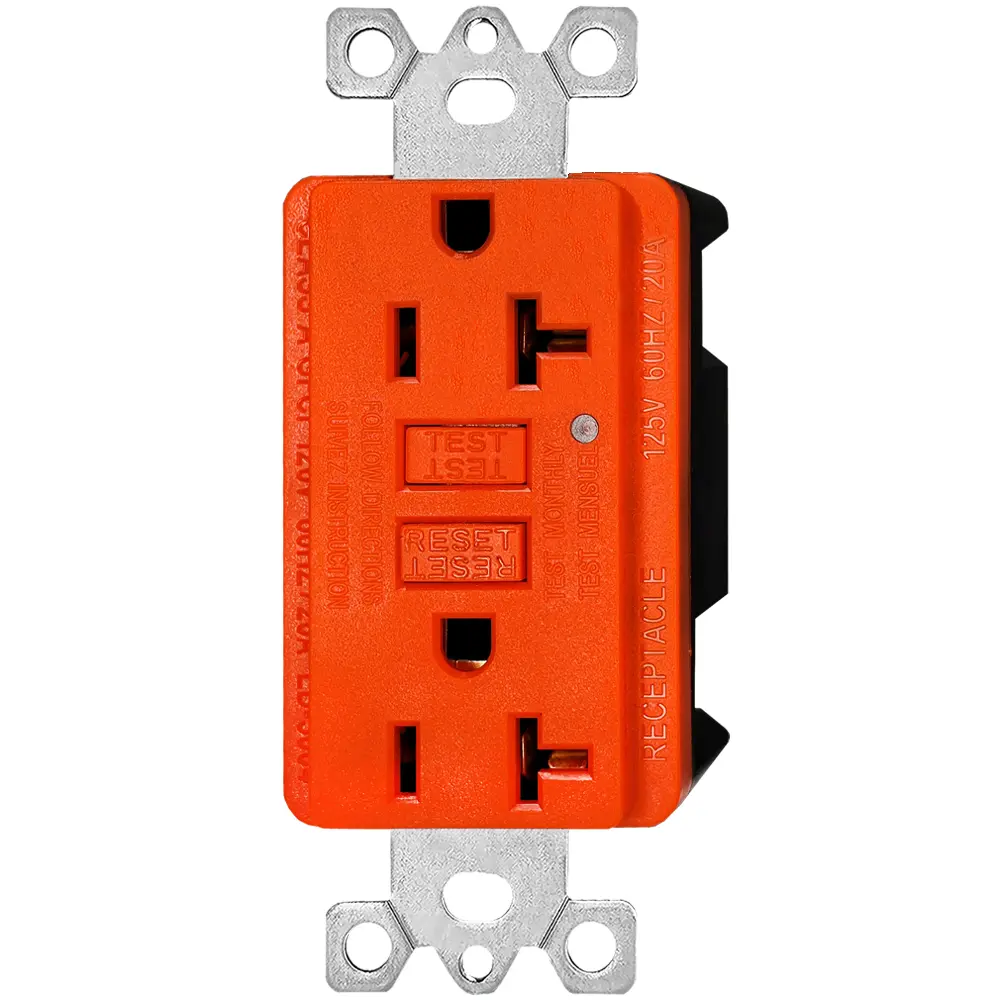 Wholesale 20 Amp Duplex GFCI Outlet, Self-Test with LED Light, Residential Grade LD-3004-Orange Manufacturers, Factory