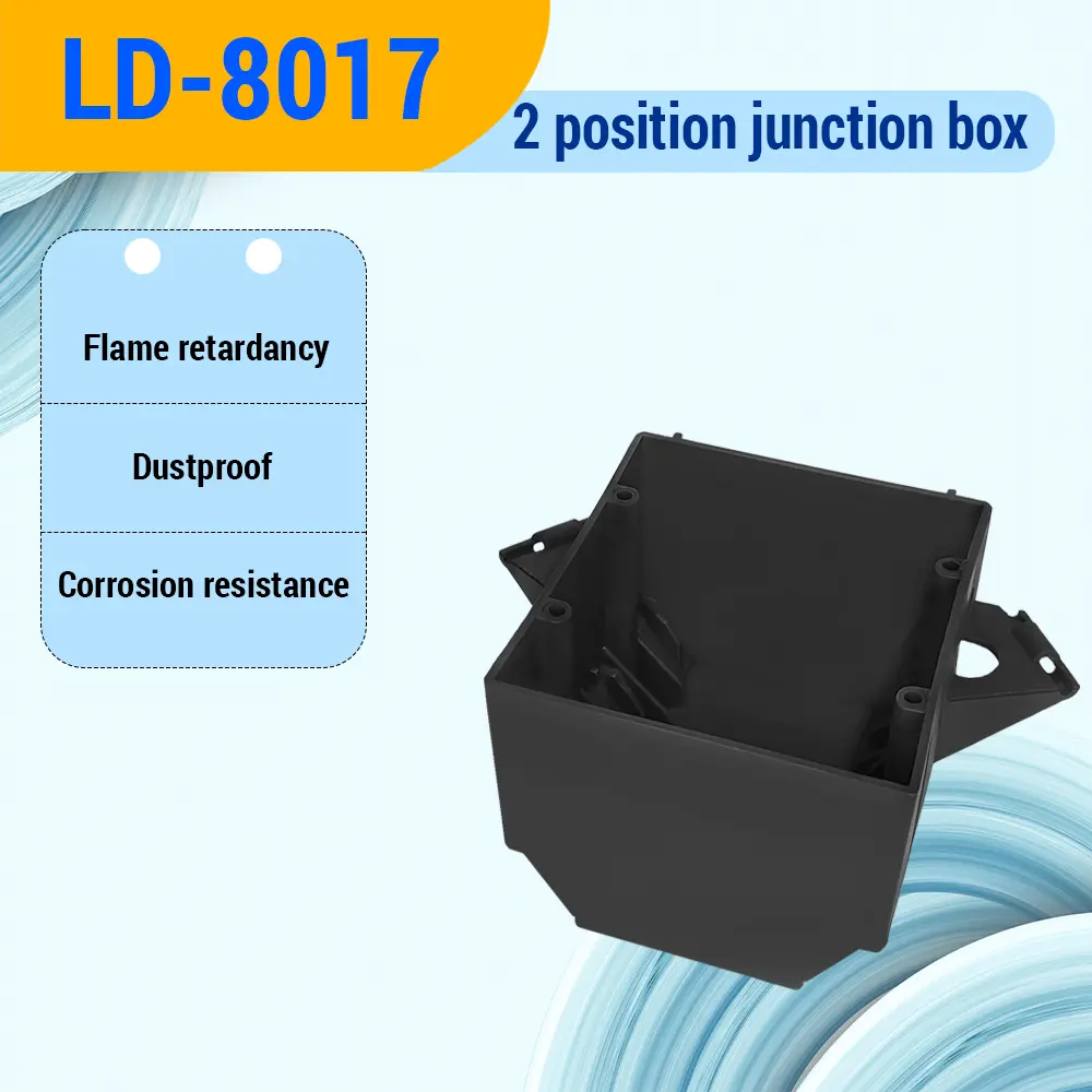 OEM 2-Gang Plastic Electrical Box, Grey Outlet Box, PVC Junction Box with Captive Nails Manufacturer, Factories