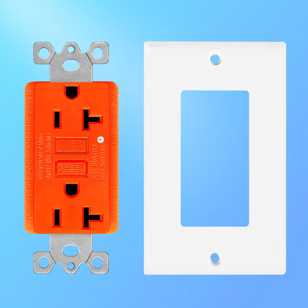 Wholesale 20 Amp Duplex GFCI Outlet, Self-Test with LED Light, Residential Grade LD-3004-Orange Manufacturers, Factory