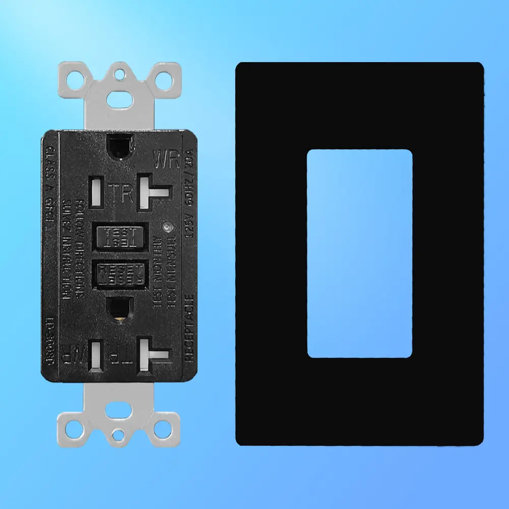 Wholesale 20 Amp Duplex GFCI Outlet, Tamper Resistant & Weather Resistant Self-Test with LED Light, Residential Grade LD-3008D-black Manufacturer, Factories