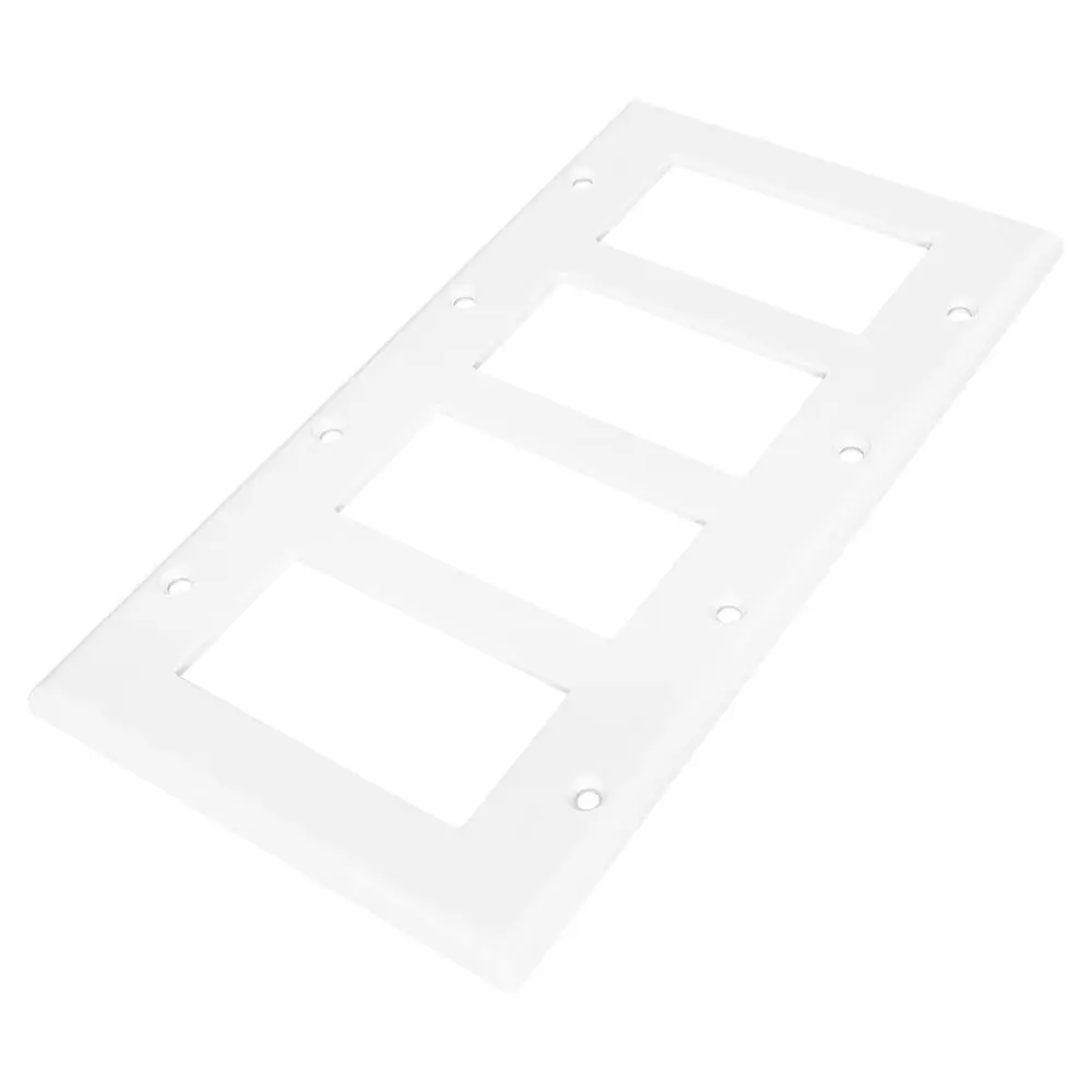 Wholesale 4-Gang Decorator Screwless Wall Plate, Medium Size, Glossy White Manufacturer, Factories