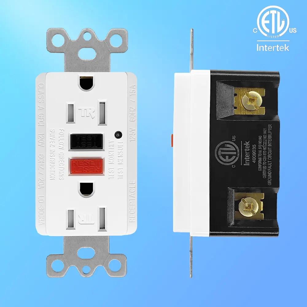 OEM 15 Amp Duplex GFCI Outlet with Safety Shutters and LED Self-Test Function, Residential Grade LD-3008A-red-black Supplier, Suppliers