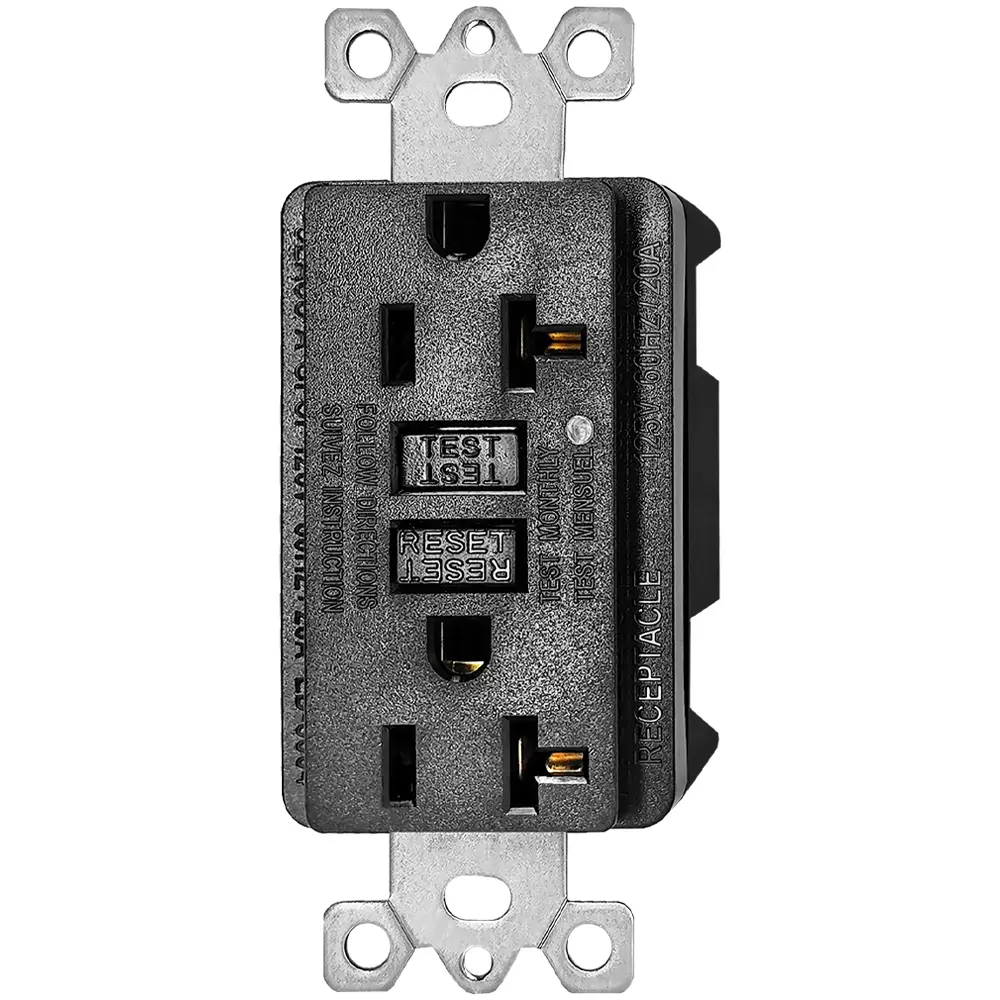 Wholesale 20 Amp Duplex GFCI Outlet, Self-Test with LED Light, Residential Grade LD-3004-black Manufacturer, Factory