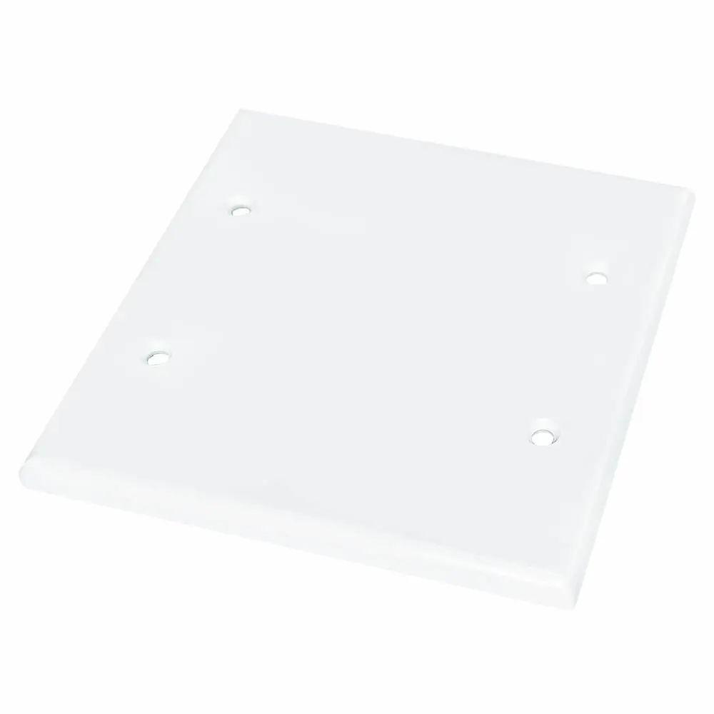Wholesale 2-Gang Blank Wall Plate, Standard Size, Glossy White Manufacturer, Factory